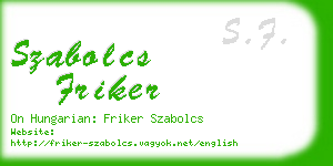 szabolcs friker business card